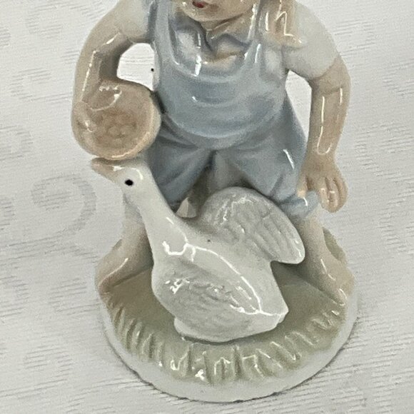 Vintage Porcelain Bomboniere Regali‎ Venezia Figurine Little Girl & Goose Pastel - Picture 3 of 8